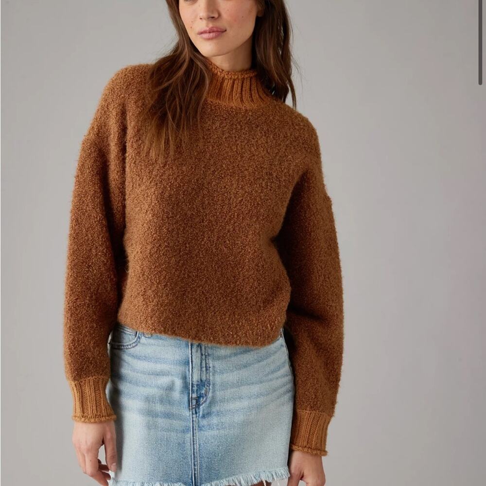 Anthropologie Six Crisp Days Boucle Teddy Sweatshirt Sweater Brown XS Small - Picture 10 of 10